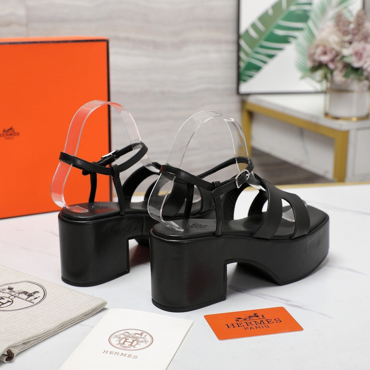 HM Jam 70 sandal In Black Calfskin 120305
