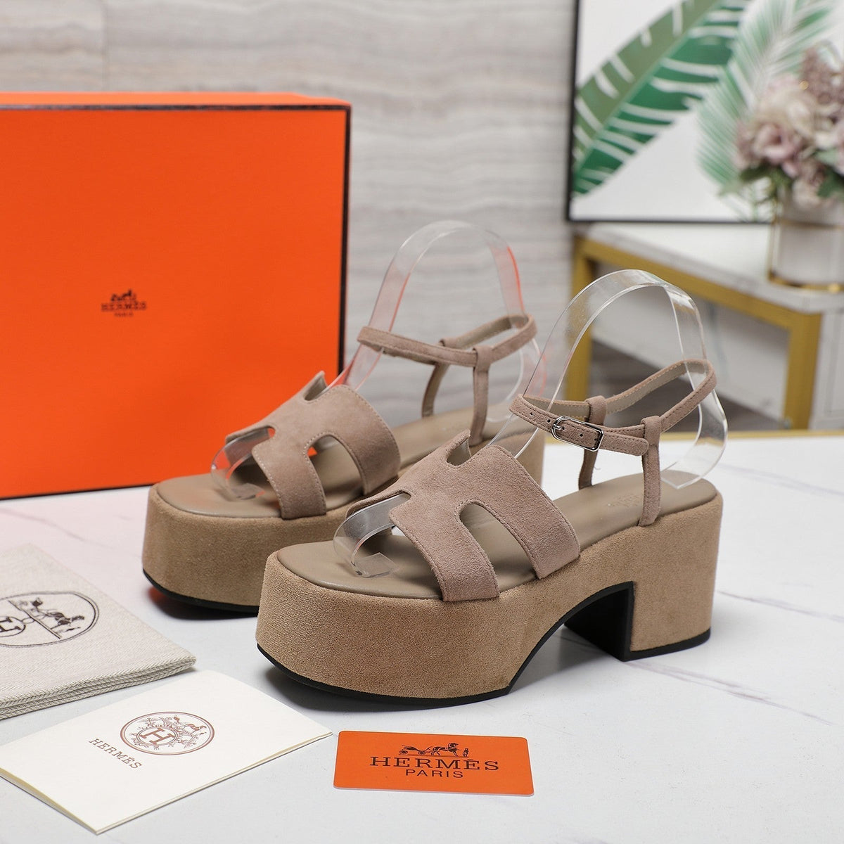 HM Jam 70 sandal In Light Brown Suede 120309