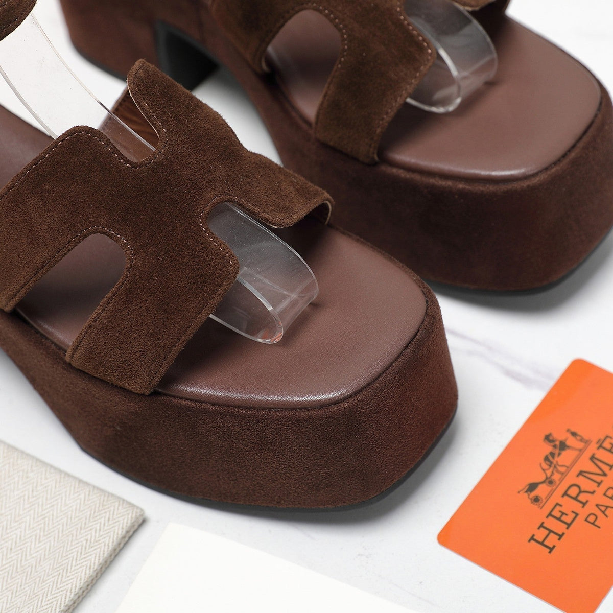 HM Jam 70 sandal In Chocolate Suede 120317