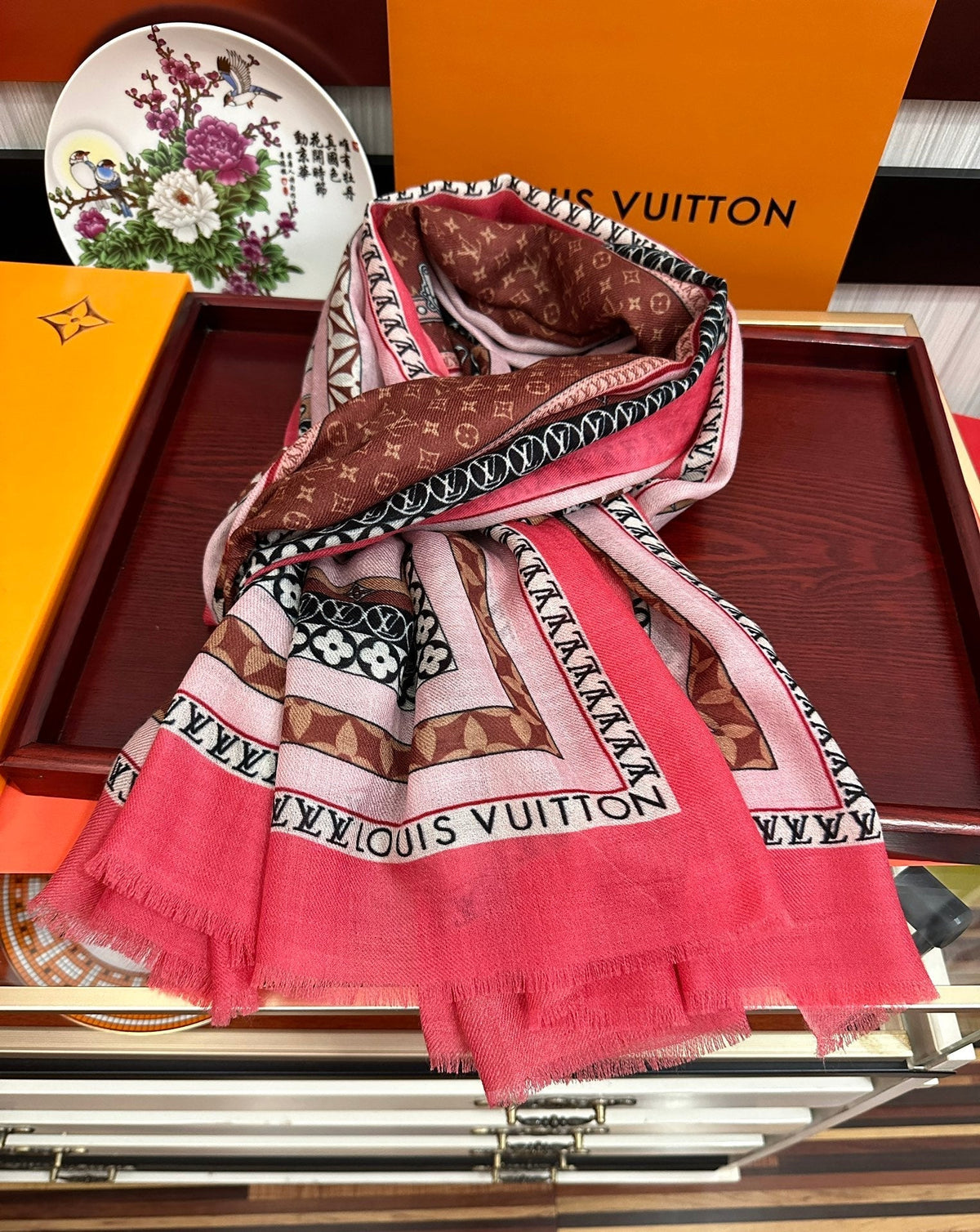 SCARF 200 CM IN COLORFUL CASHMERE 394890