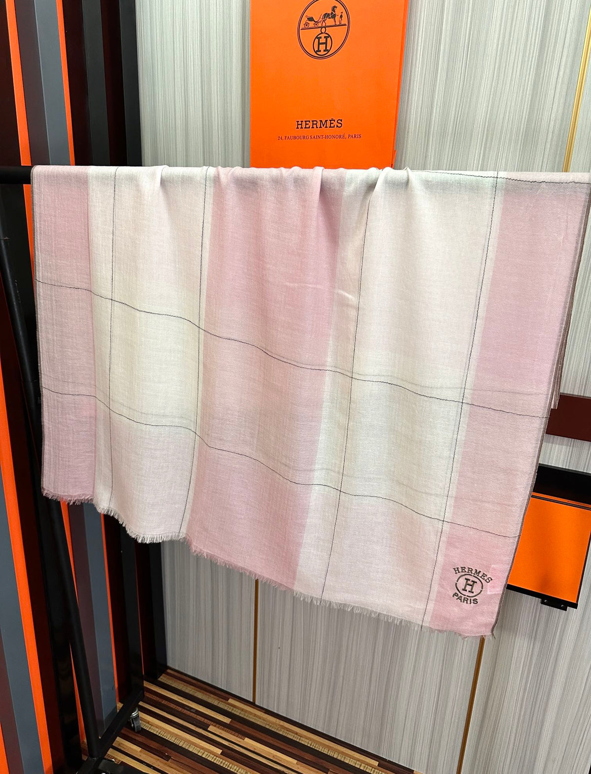 Scarf 90 Cm Pink Mix White Caro Cashmere