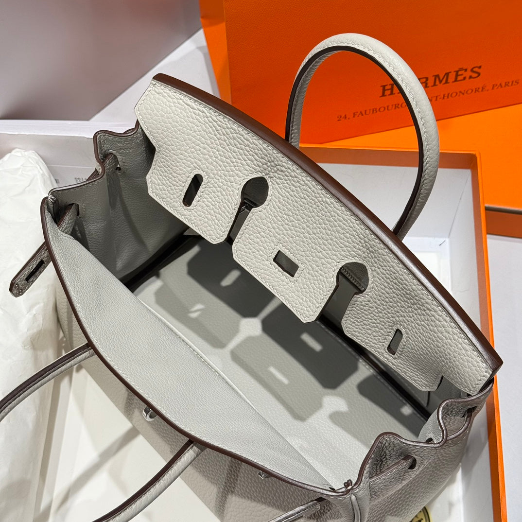 HM Birkin 35cm Pearl Grey Togo Leather Silver Hardware