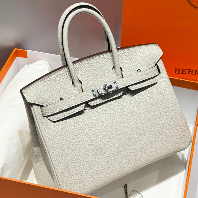 Hermes Birkin Pearl Gray and Silver Togo Leather 250048