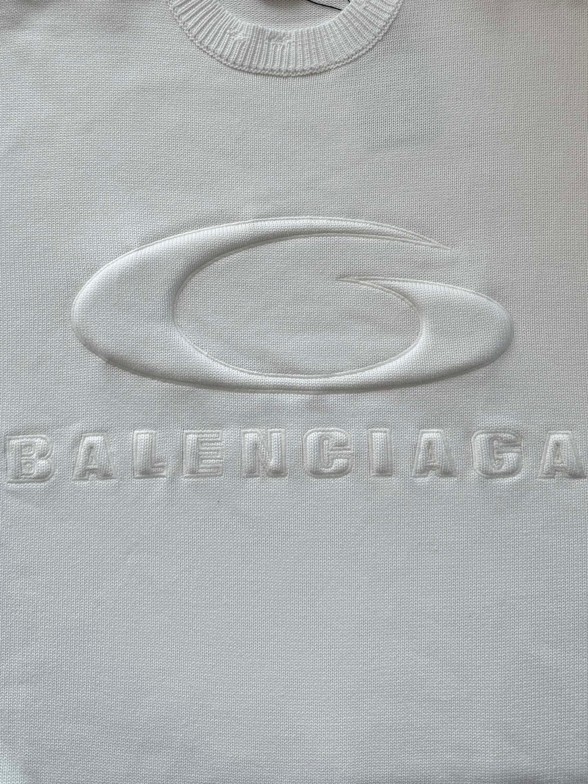 Balenciaga 25 Ripped knit sweater White Wool 0019