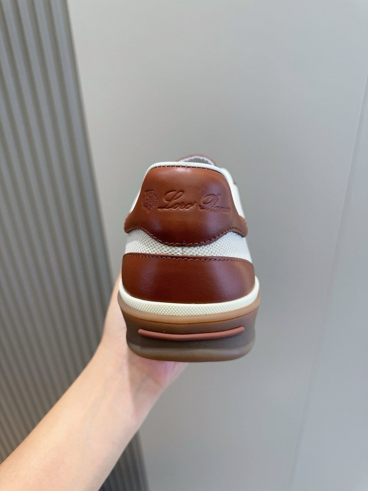 LP 2025 Tennis Walk Sneaker Natural Mix Caramel Calfskin Canvas