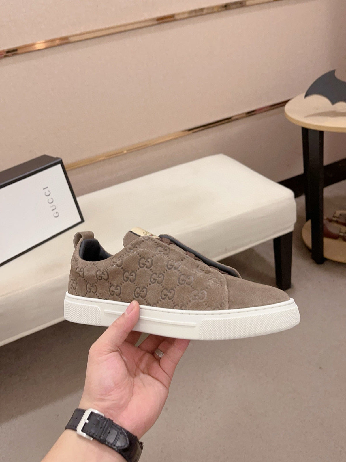GG Men's Sneaker Brown Suede 448476