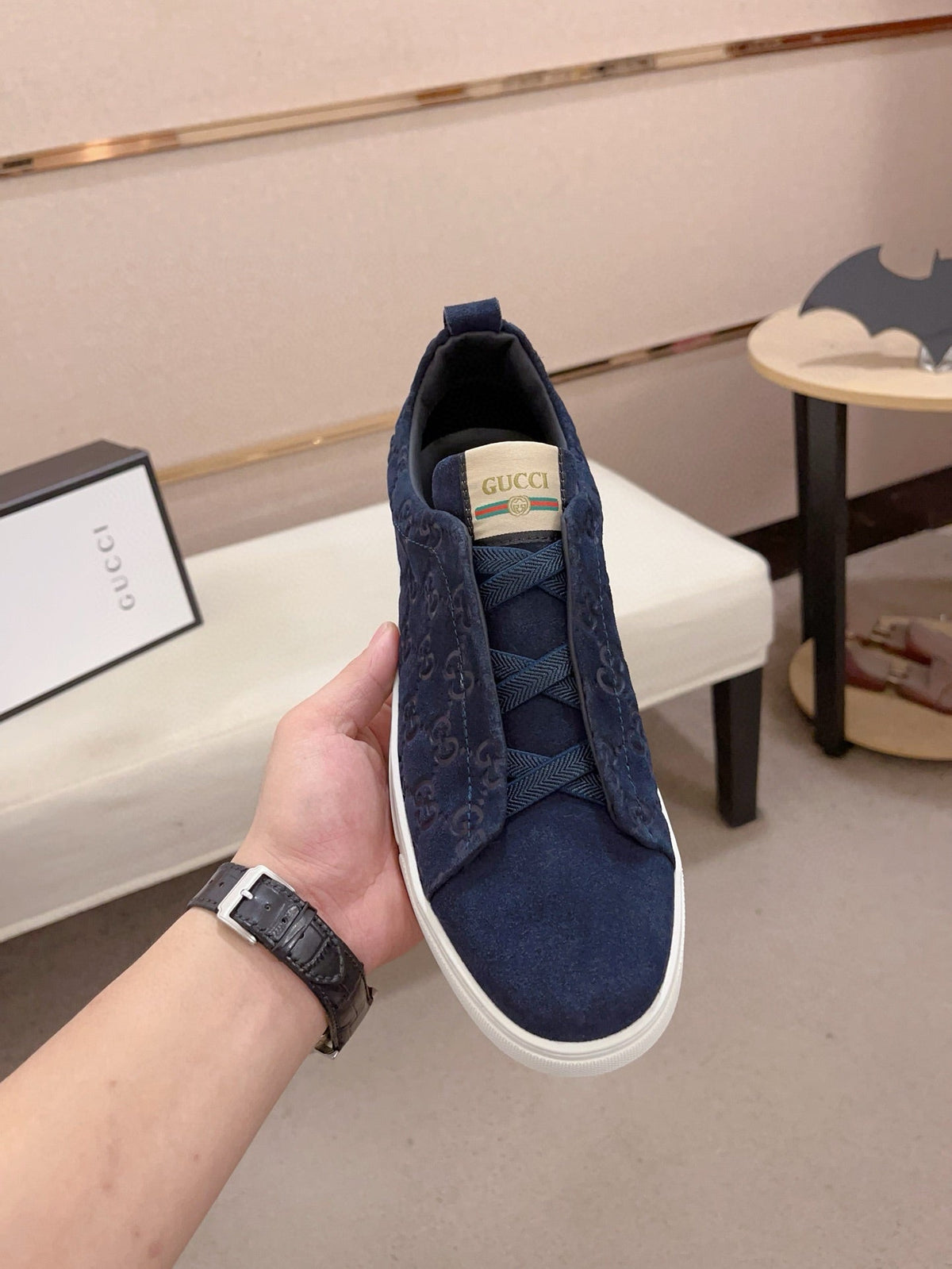 GG Men's Sneaker Blue Suede 448477