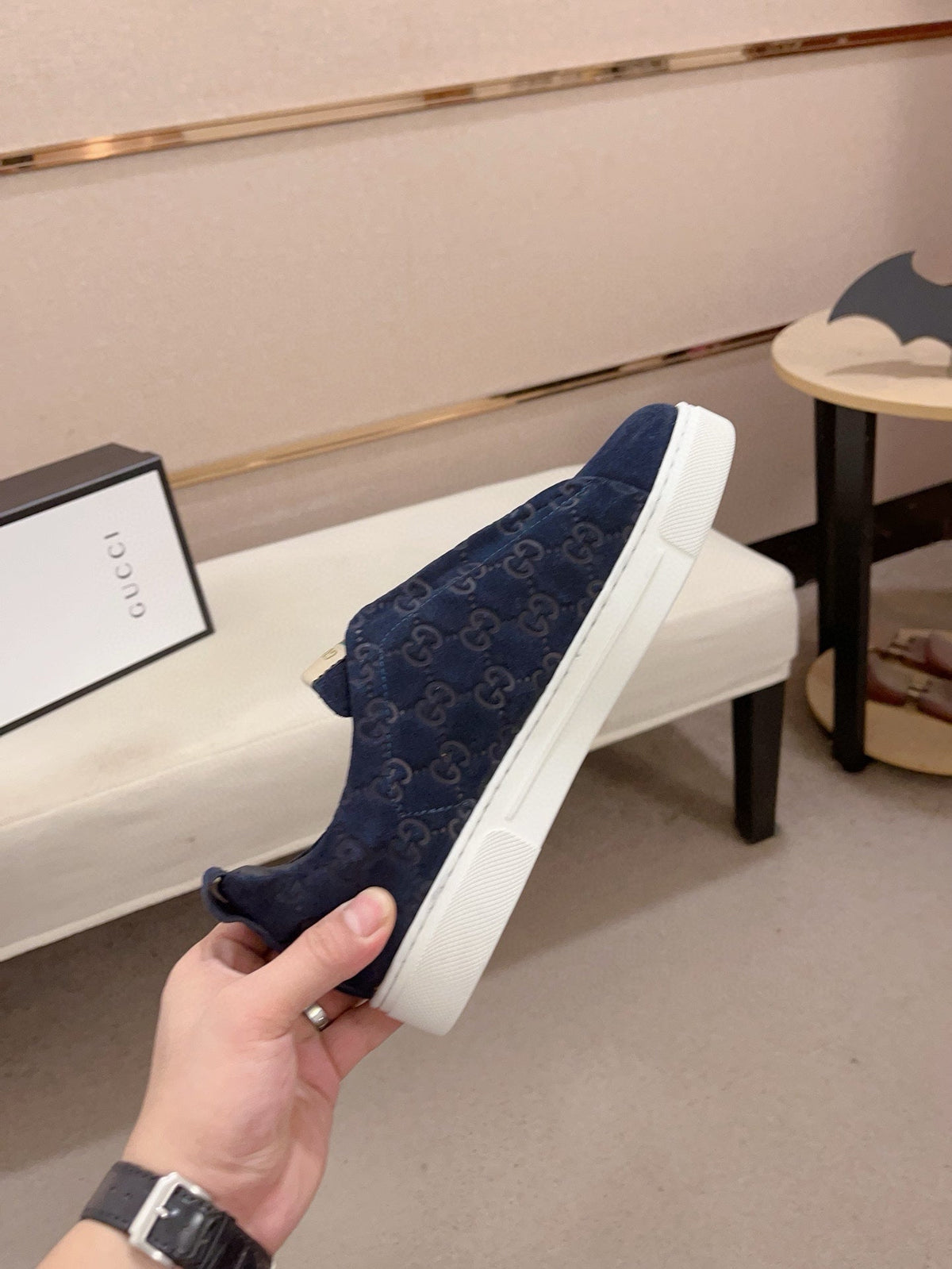 GG Men's Sneaker Blue Suede 448477