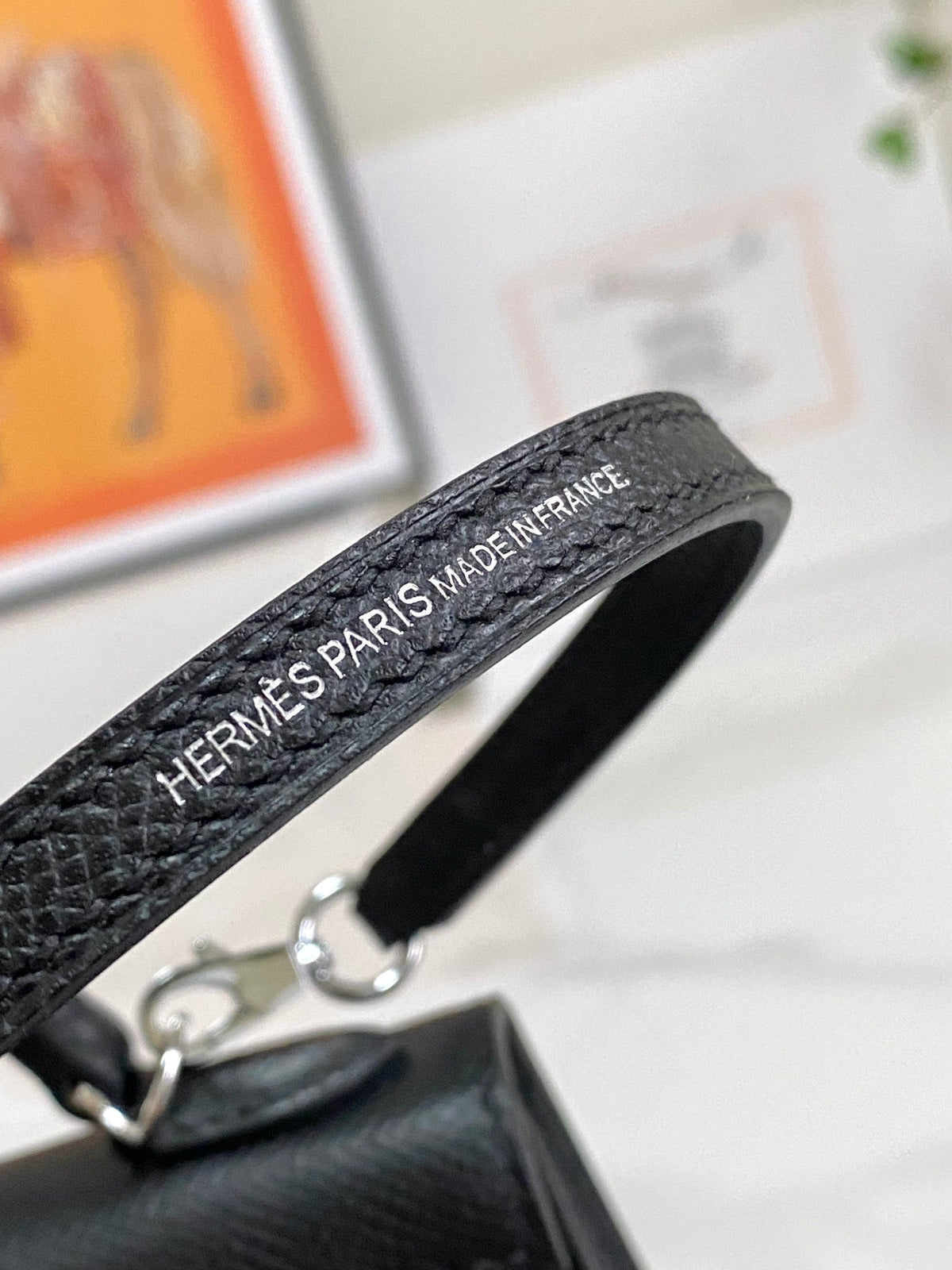 HM Mini Kelly 19cm Black Epsom Silver Hardware