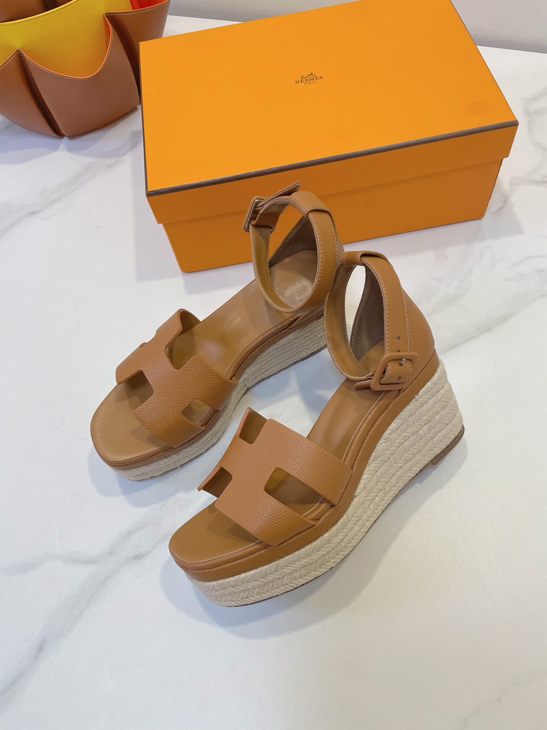 HM  Elda espadrille Copper Brown Cowhide 212237