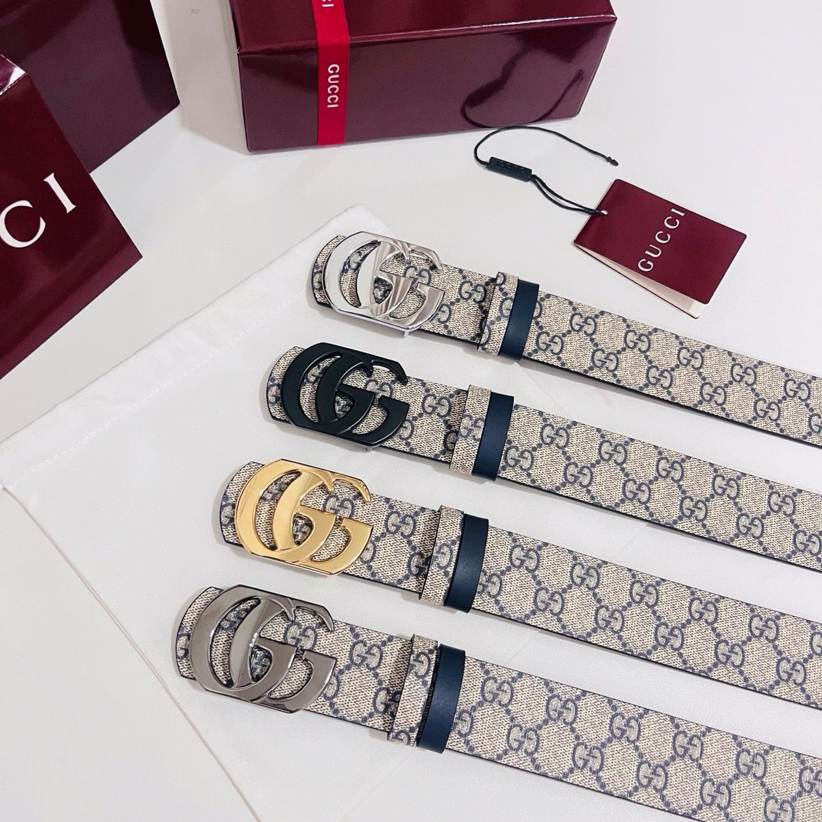 Gucci 2026 GG Supreme Belt 40mm Canvas Leather