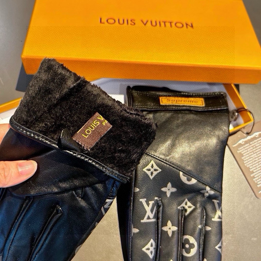 LV Gloves In Black Monogram Lambskin 448269