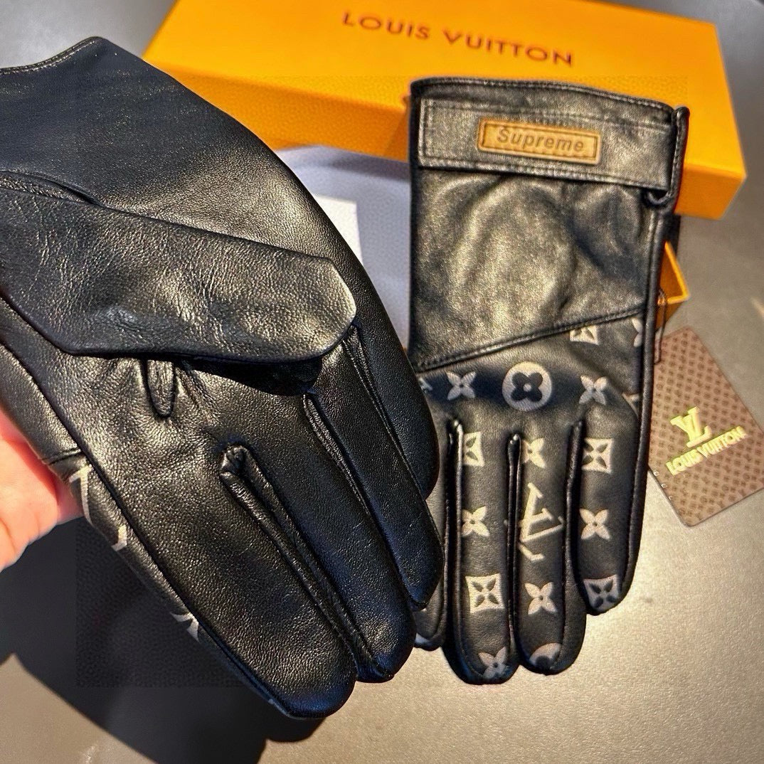 LV Gloves In Black Monogram Lambskin 448269