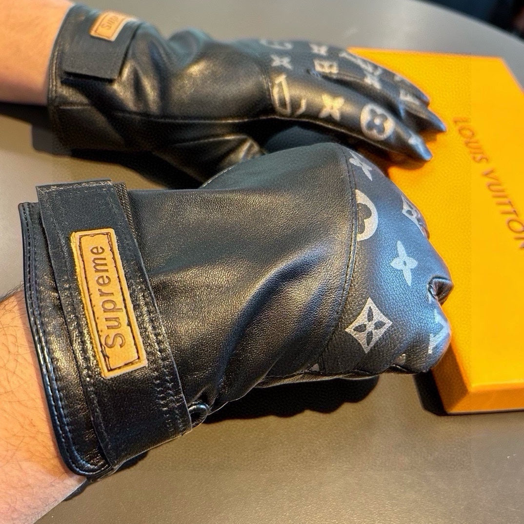 LV Gloves In Black Monogram Lambskin 448269