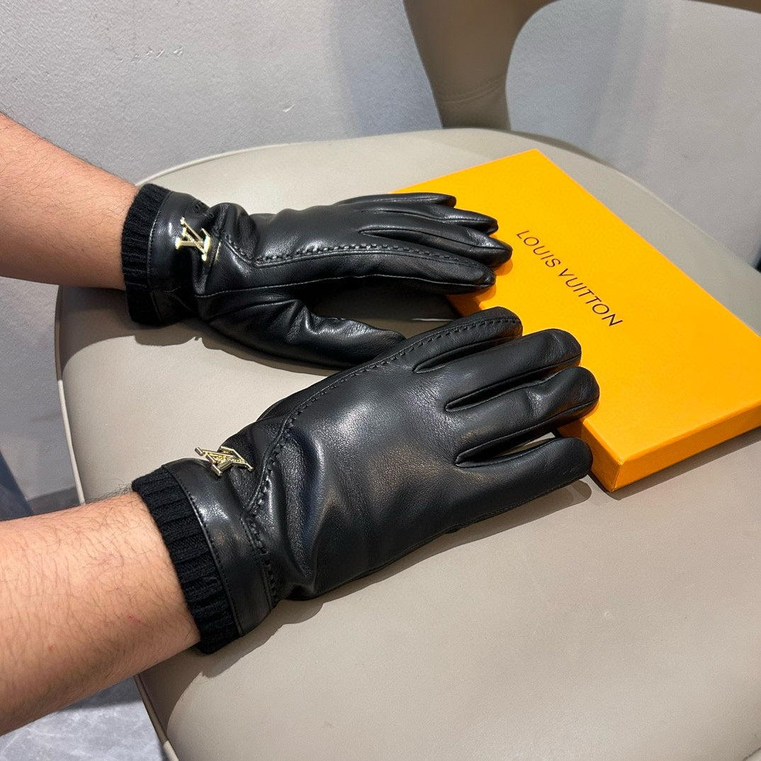 LV Gloves In Black Lambskin 465009