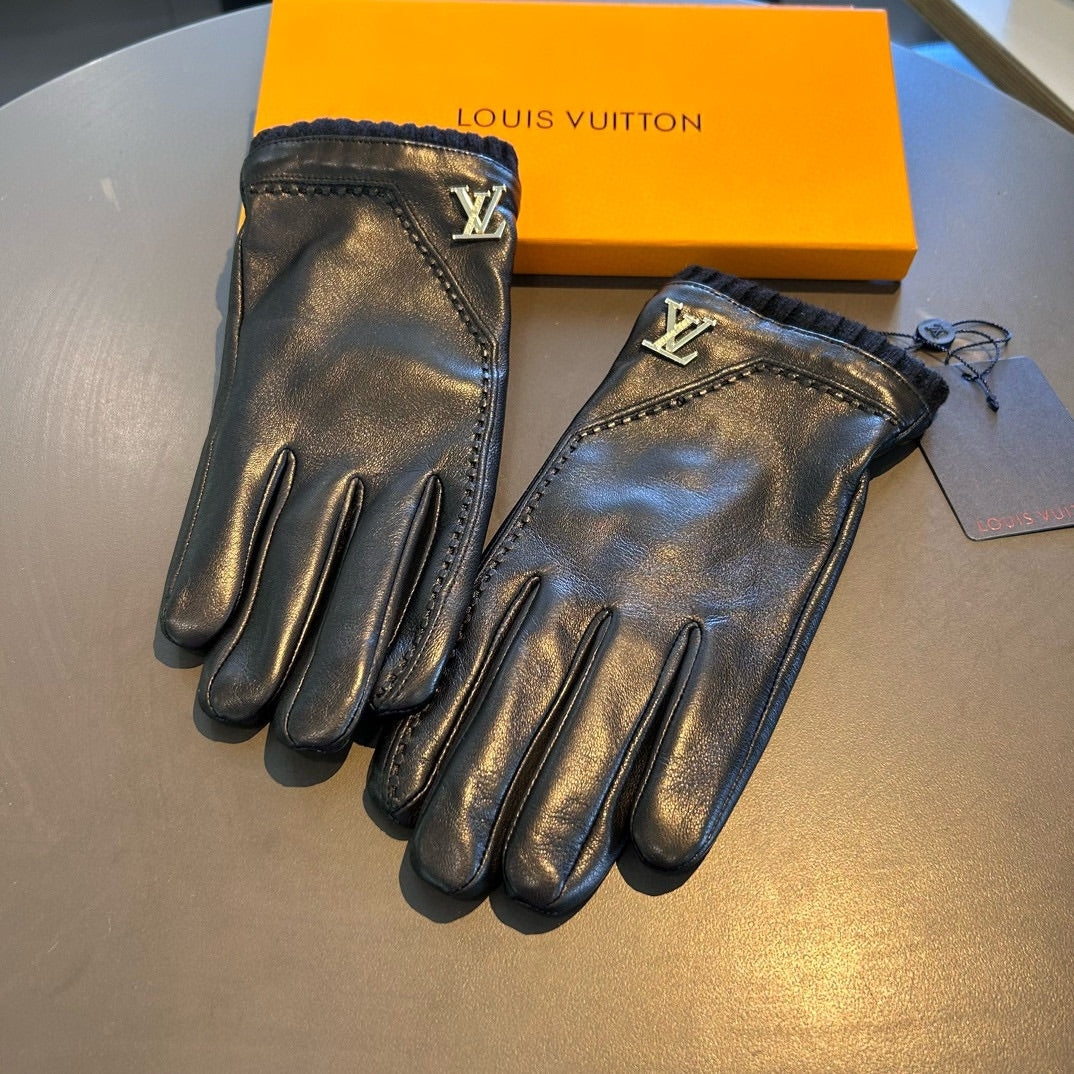 LV Gloves In Black Lambskin 465009