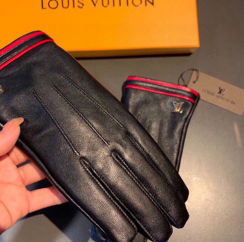 LV Gloves In Black Lambskin 475632