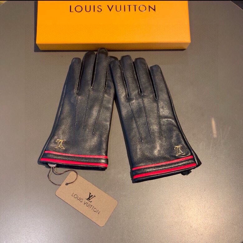 LV Gloves In Black Lambskin 475632