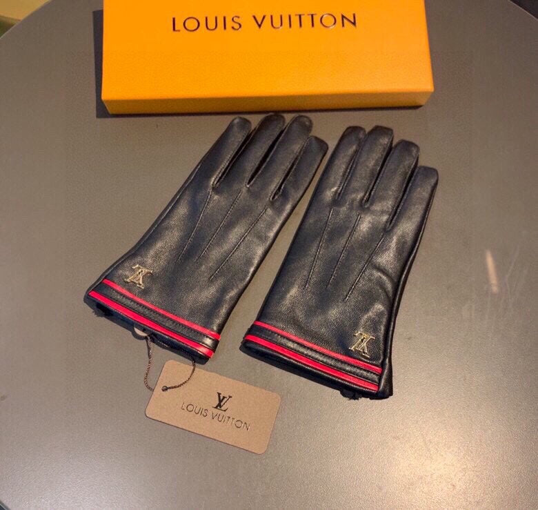 LV Gloves In Black Lambskin 475632