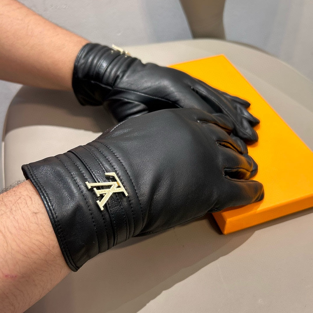 LV Gloves In Black Lambskin 476584