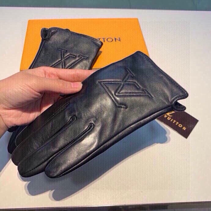 LV Gloves In Black Lambskin 478042