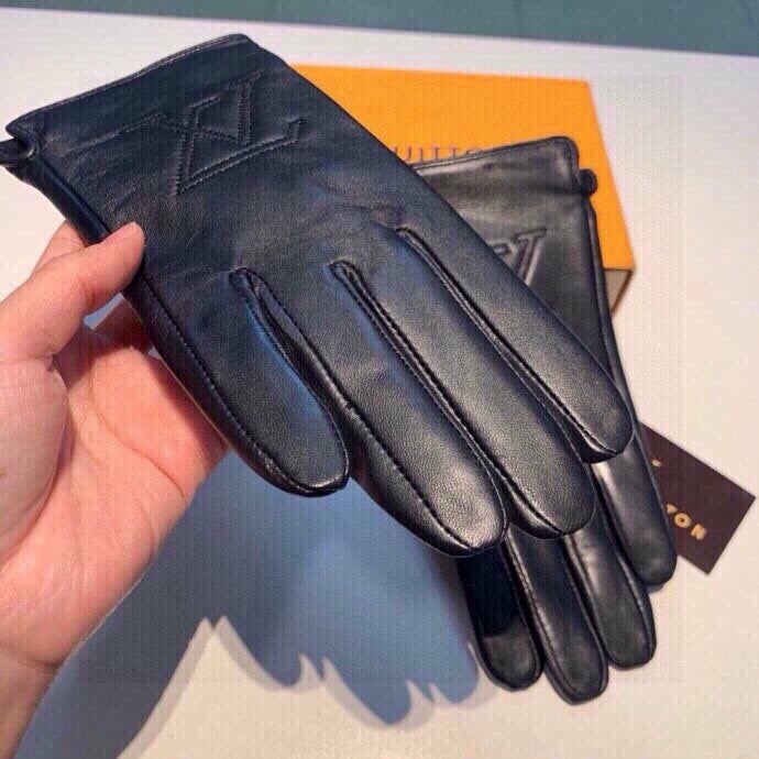 LV Gloves In Black Lambskin 478042