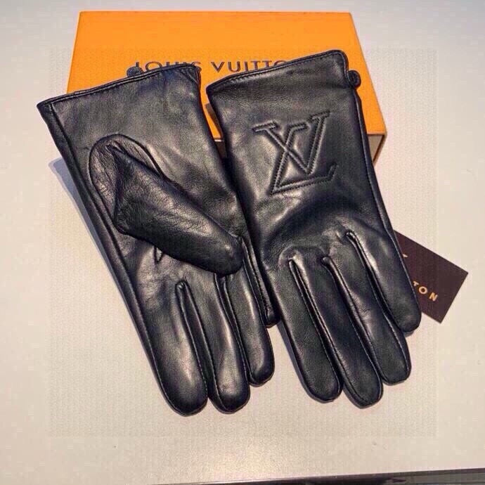 LV Gloves In Black Lambskin 478042