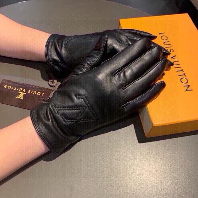 LV Gloves In Black Lambskin 478042