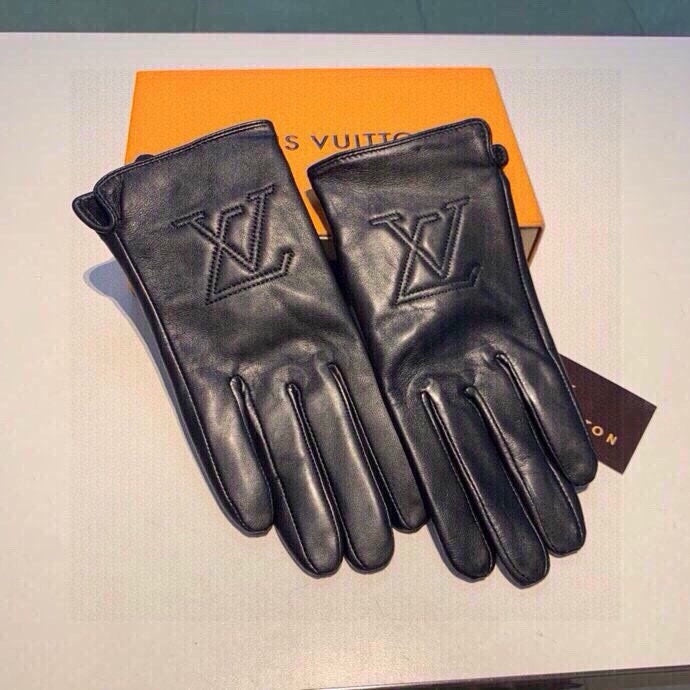 LV Gloves In Black Lambskin 478042