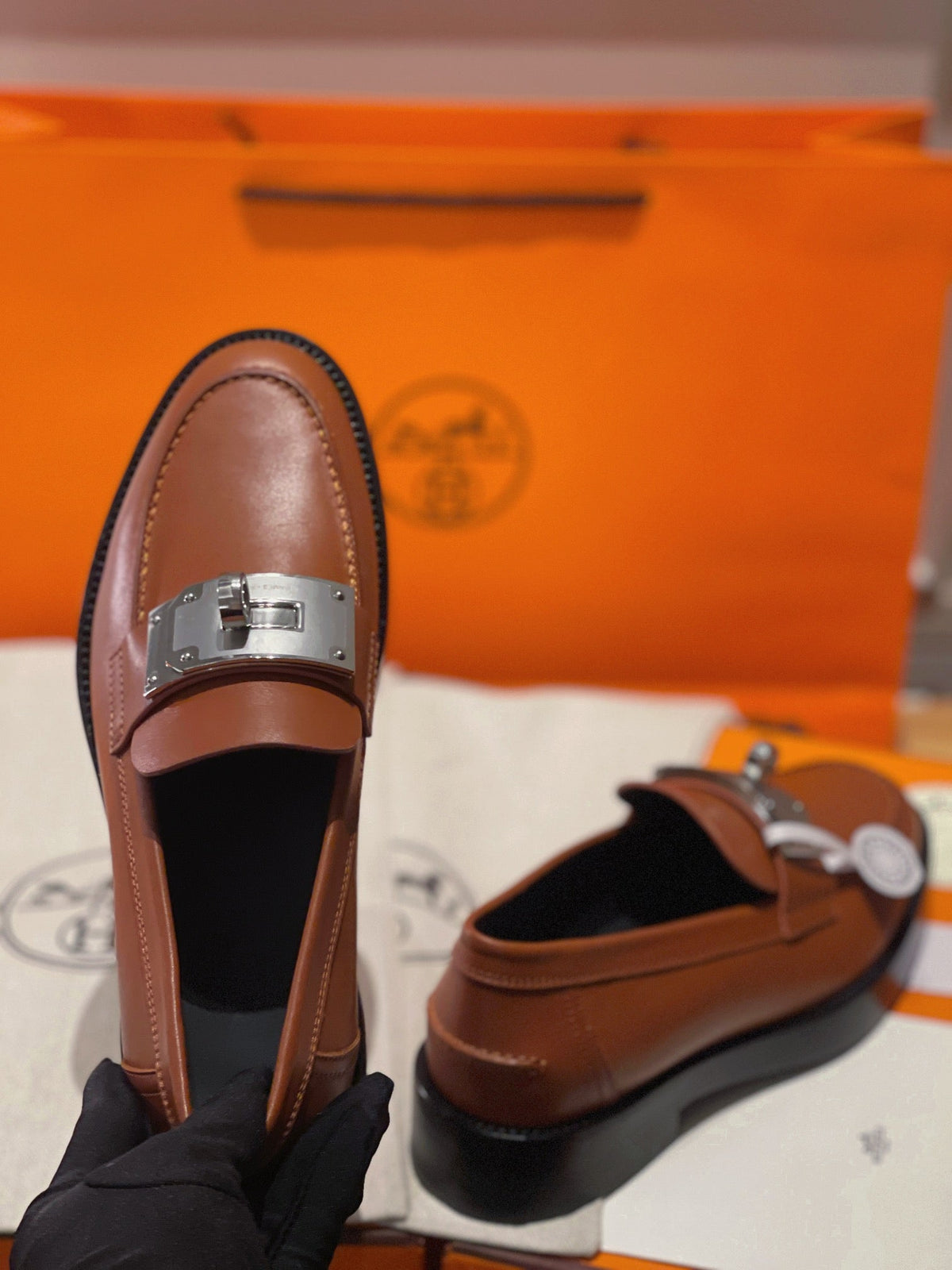 HM Destin Loafer In Caramel Calfskin 100176