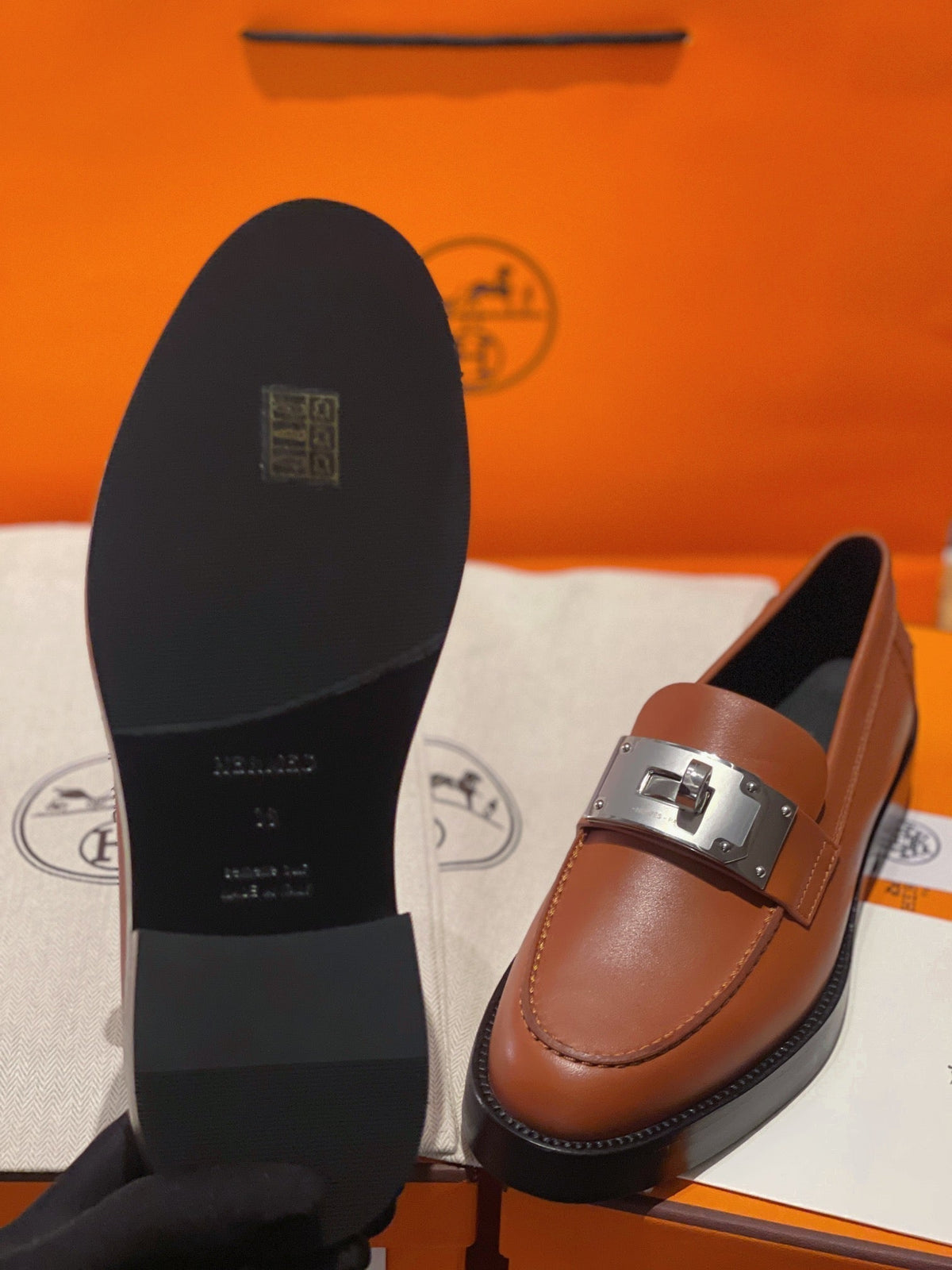 HM Destin Loafer In Caramel Calfskin 100176