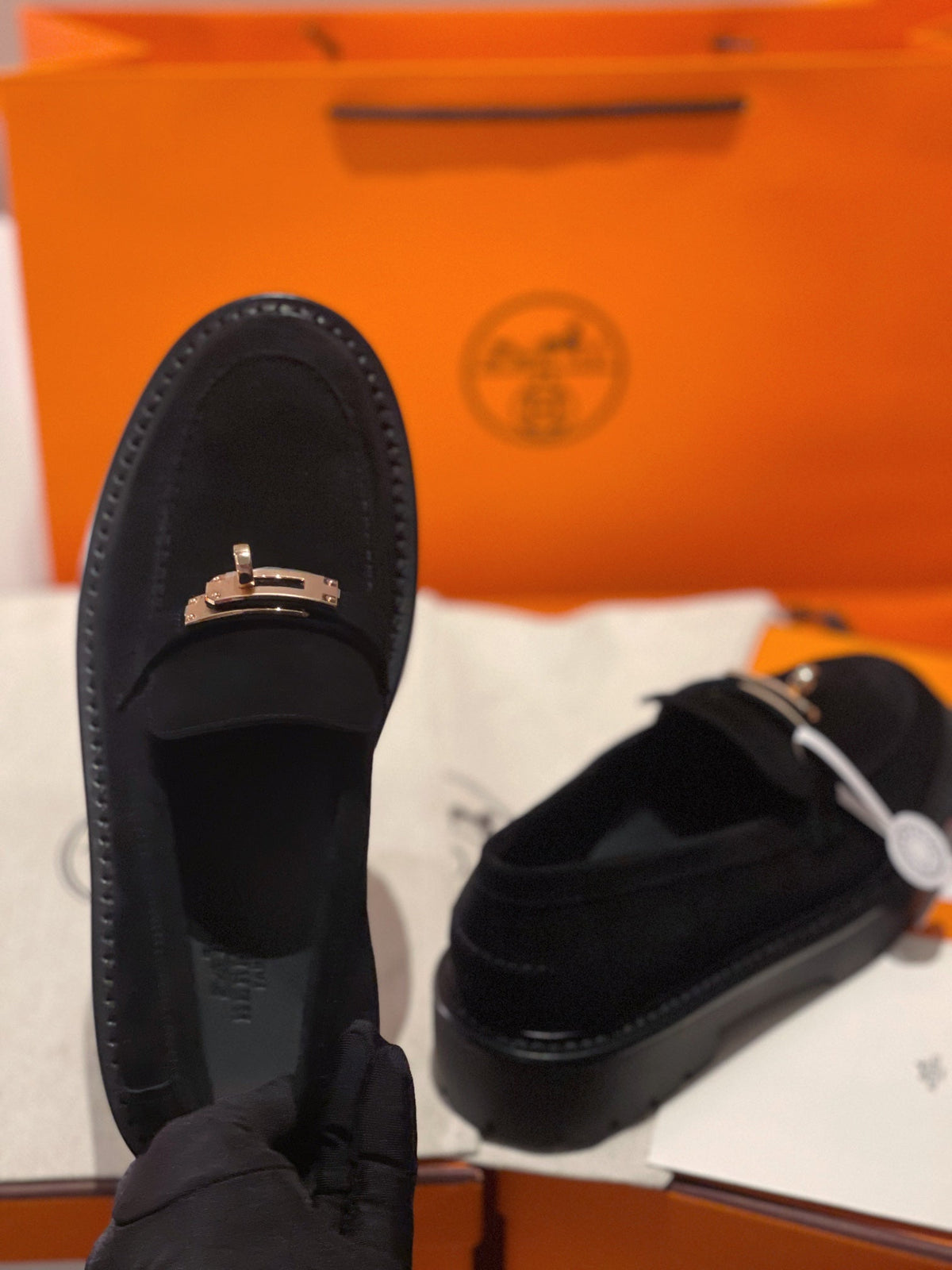 HM Icone Loafer In Black Suede 100094