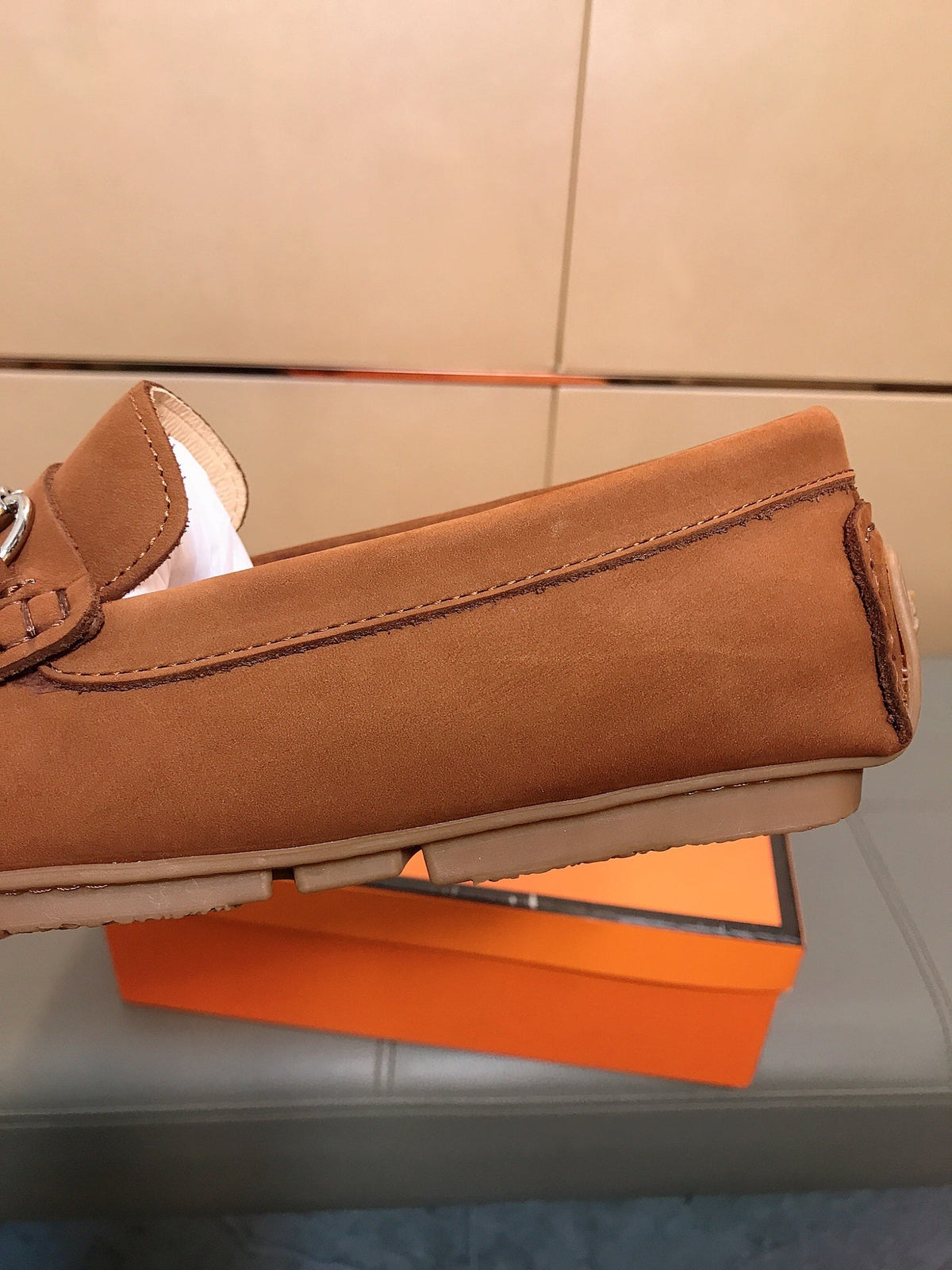 GG Men's Flat Loafer Brown Suede 523213