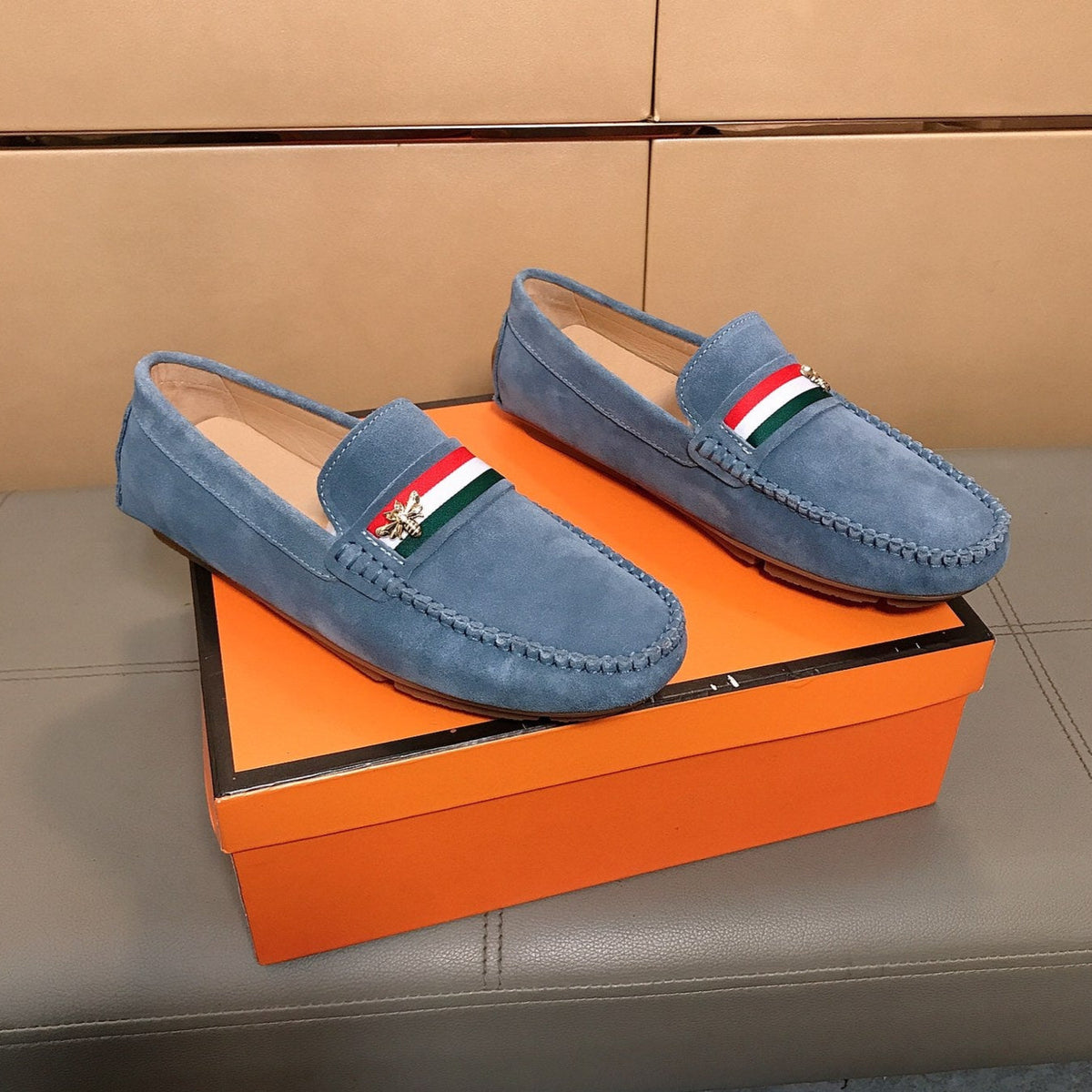 GG Men's Loafer Blue Suede 526678