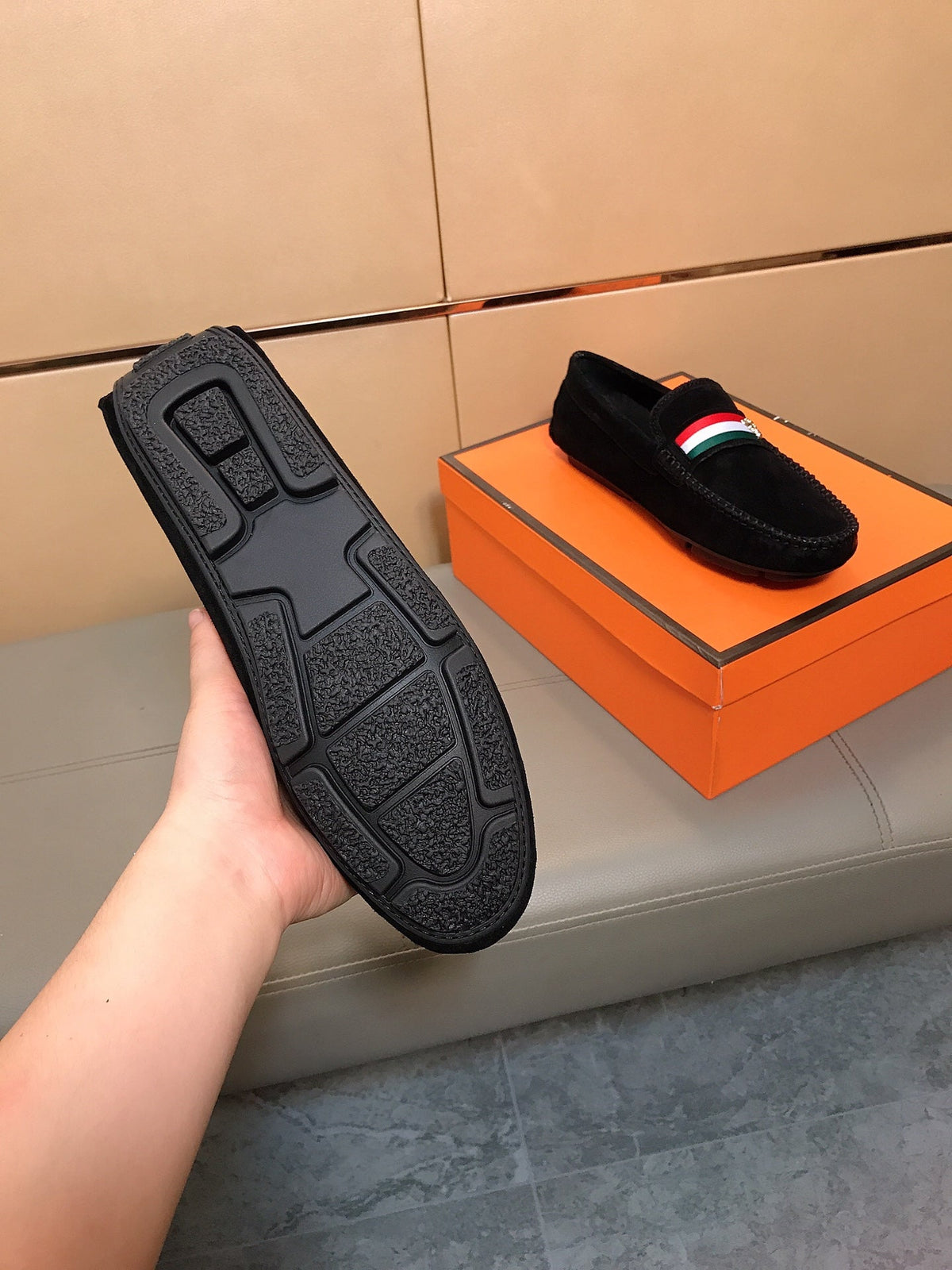 GG Men's Loafer Black Suede 526679