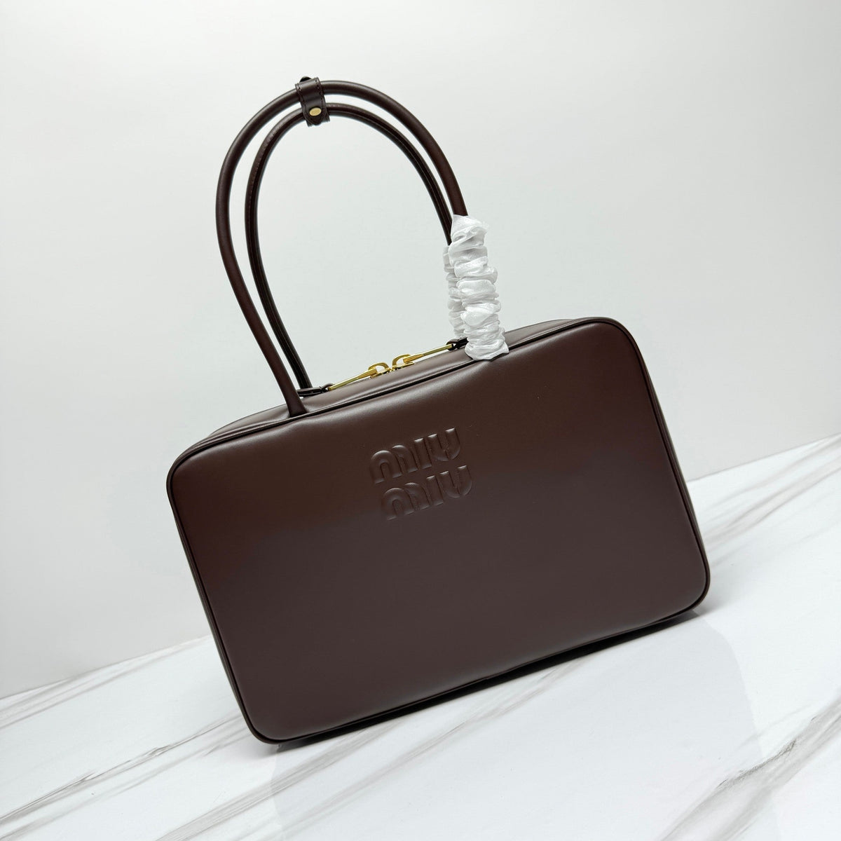 MIU BEAU BAG 34 IN BRIARWOOD CALFSKIN