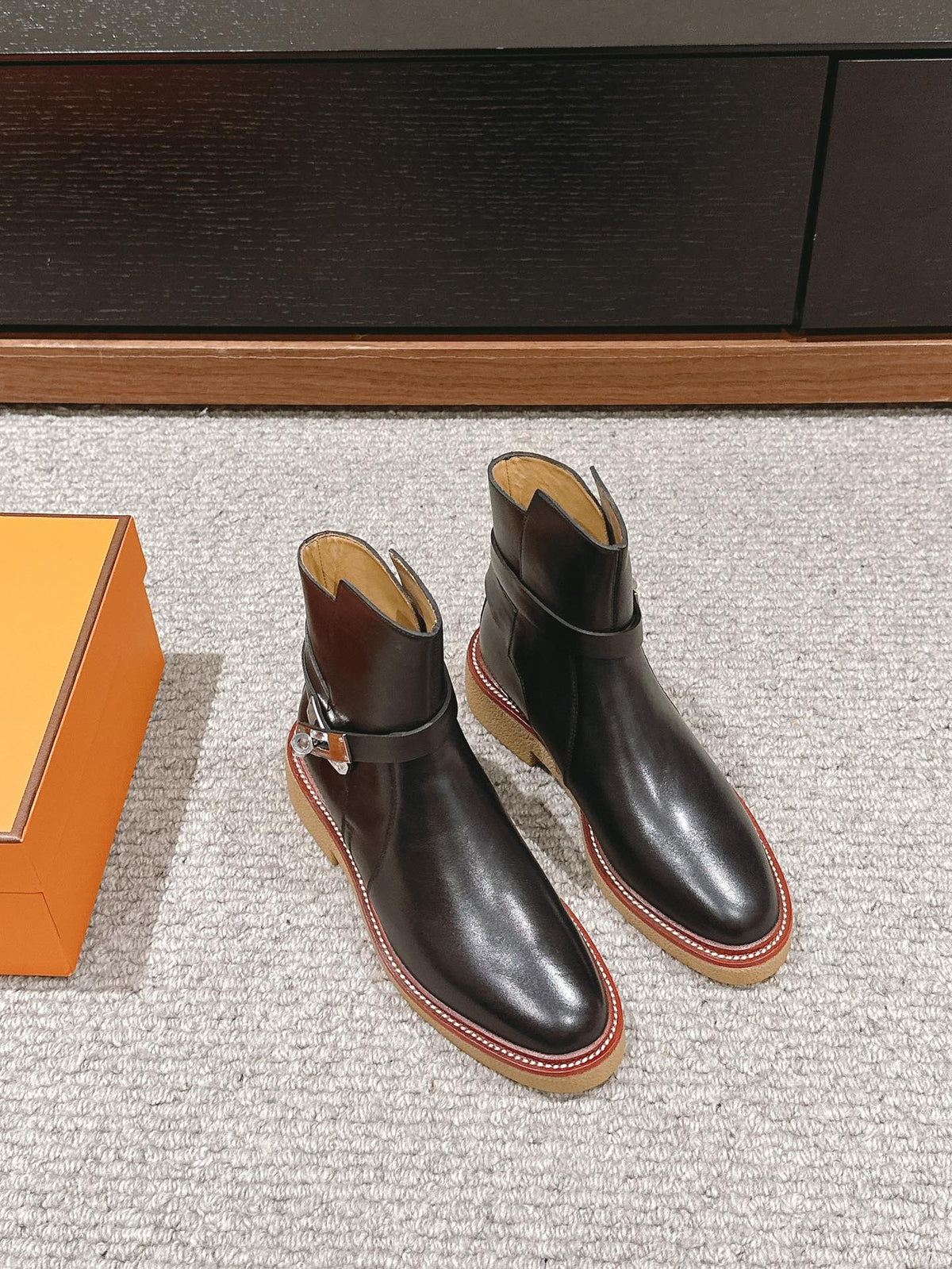 history ankle boot black calfskin