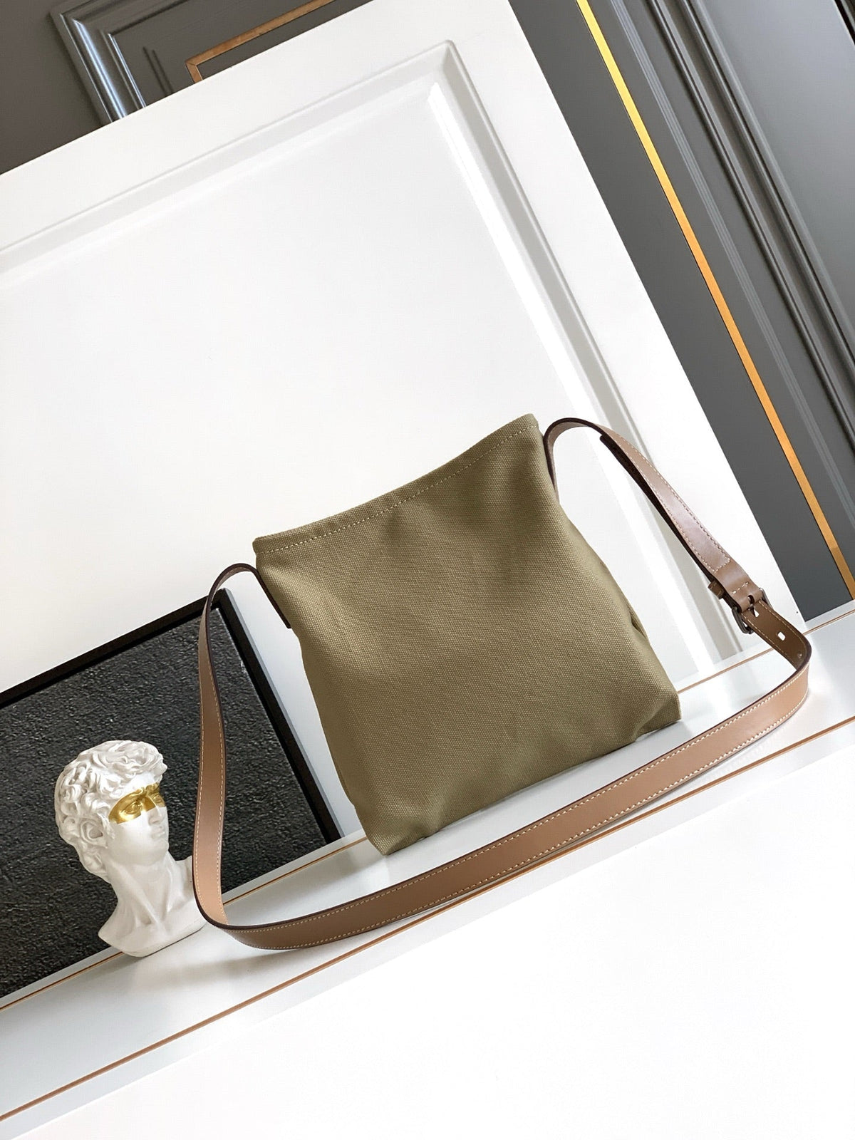 Prada 2026 Route Shoulder Bag 26cm Canvas Leather