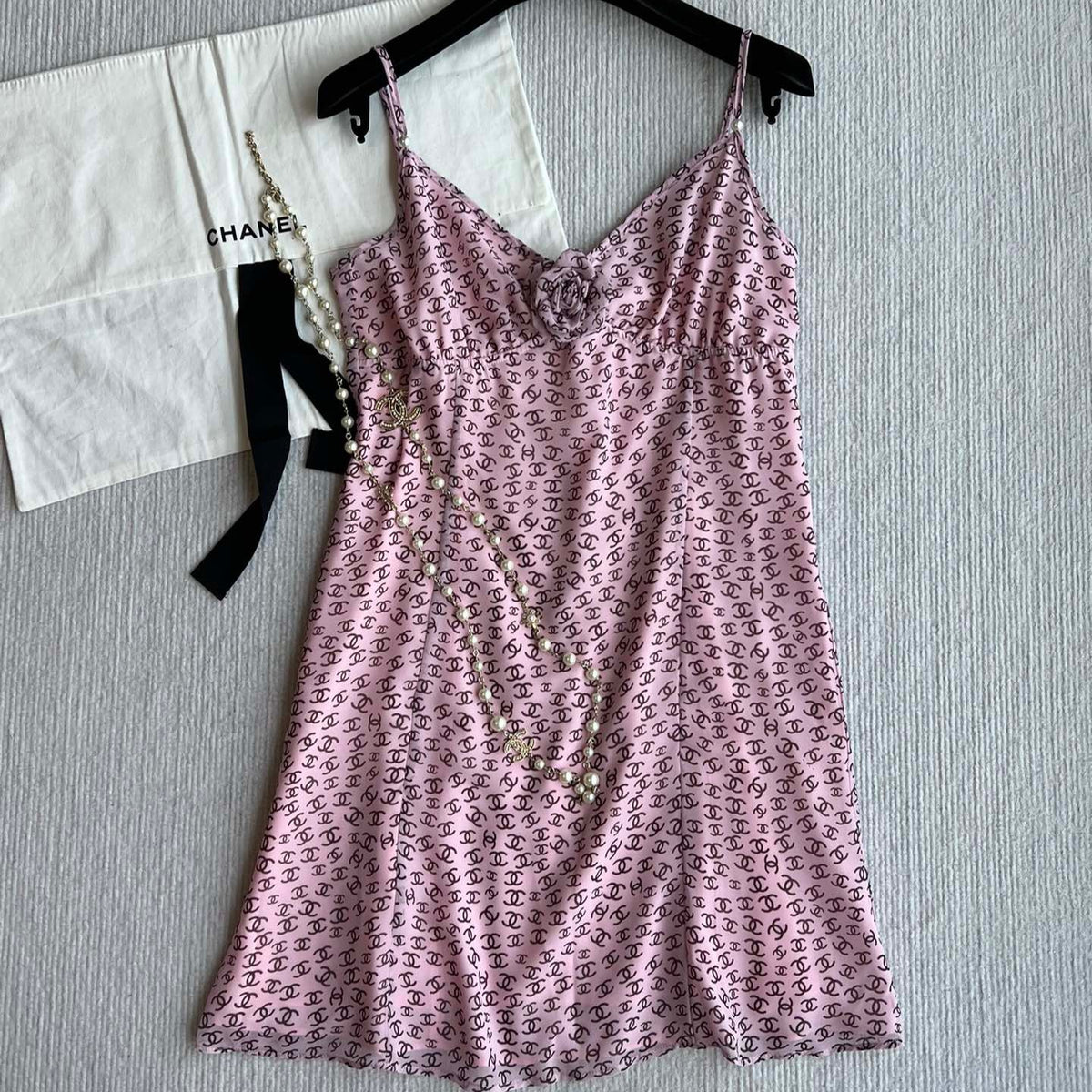 CC Suspender Dress Pink Polyester Linen