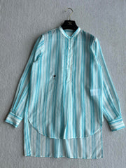 CD 25 Striped Shirt Blue Cotton