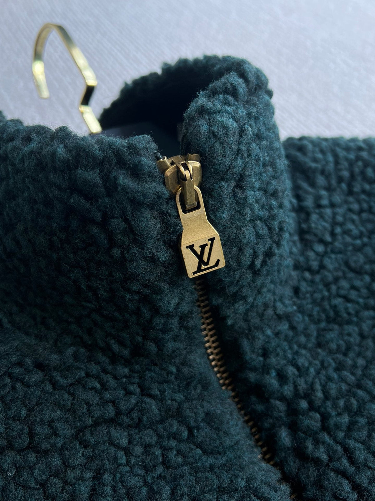LV 25 Sstand-up Collar Jacket Dark Green Lambswool Polyester 306770