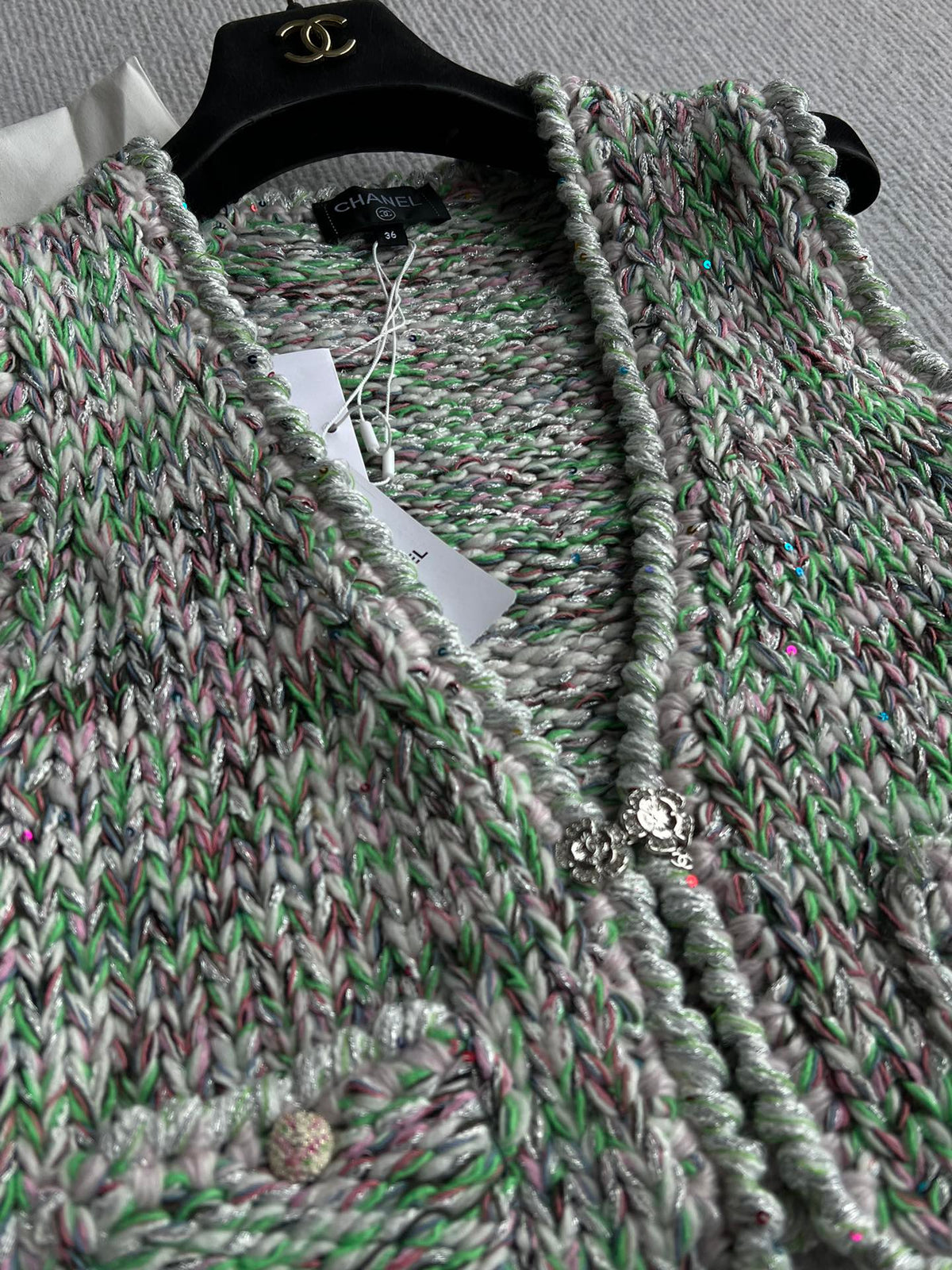 Chanel 2025 Vest Green Wool Cotton 318430