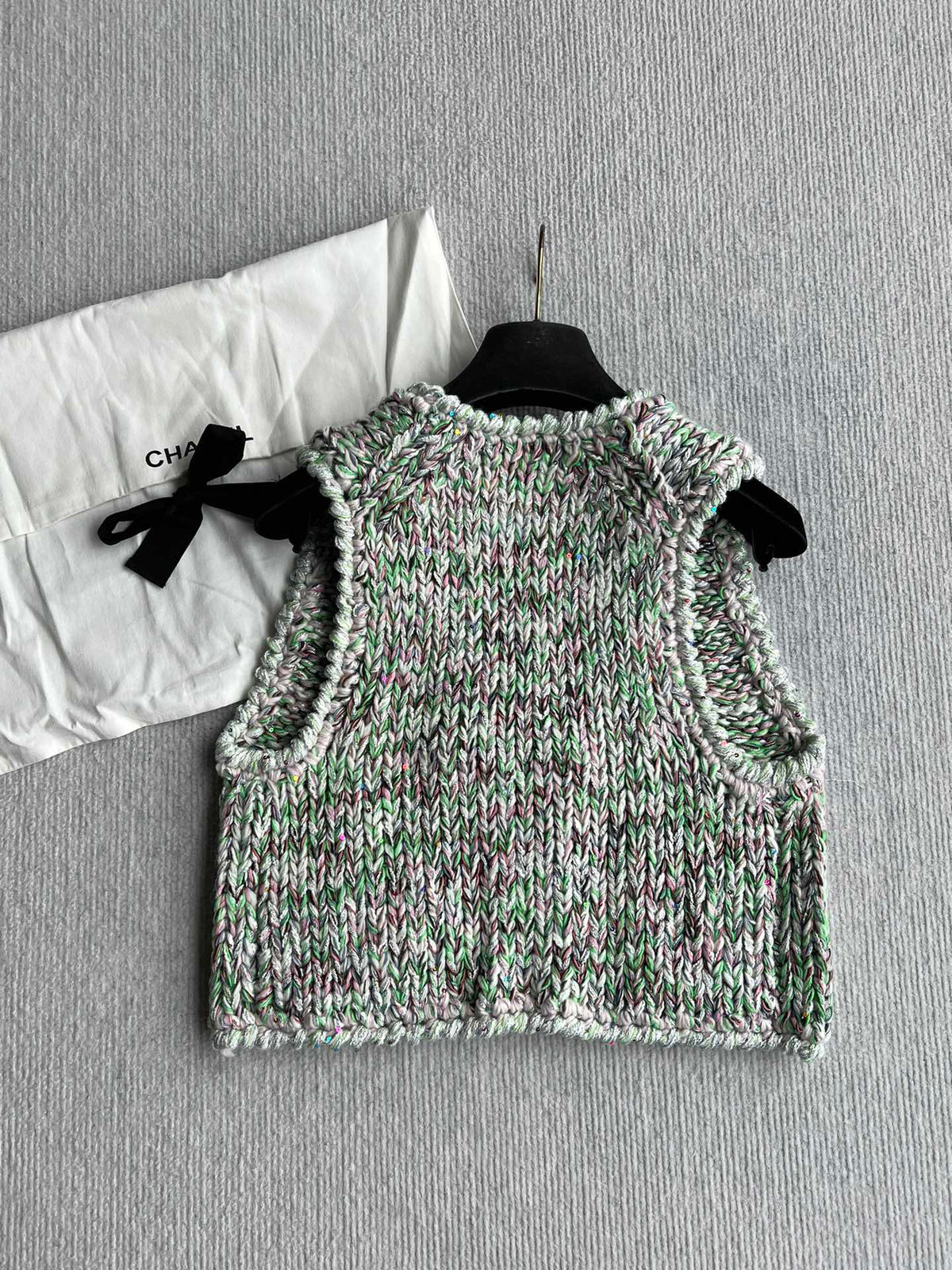 Chanel 2025 Vest Green Wool Cotton 318430