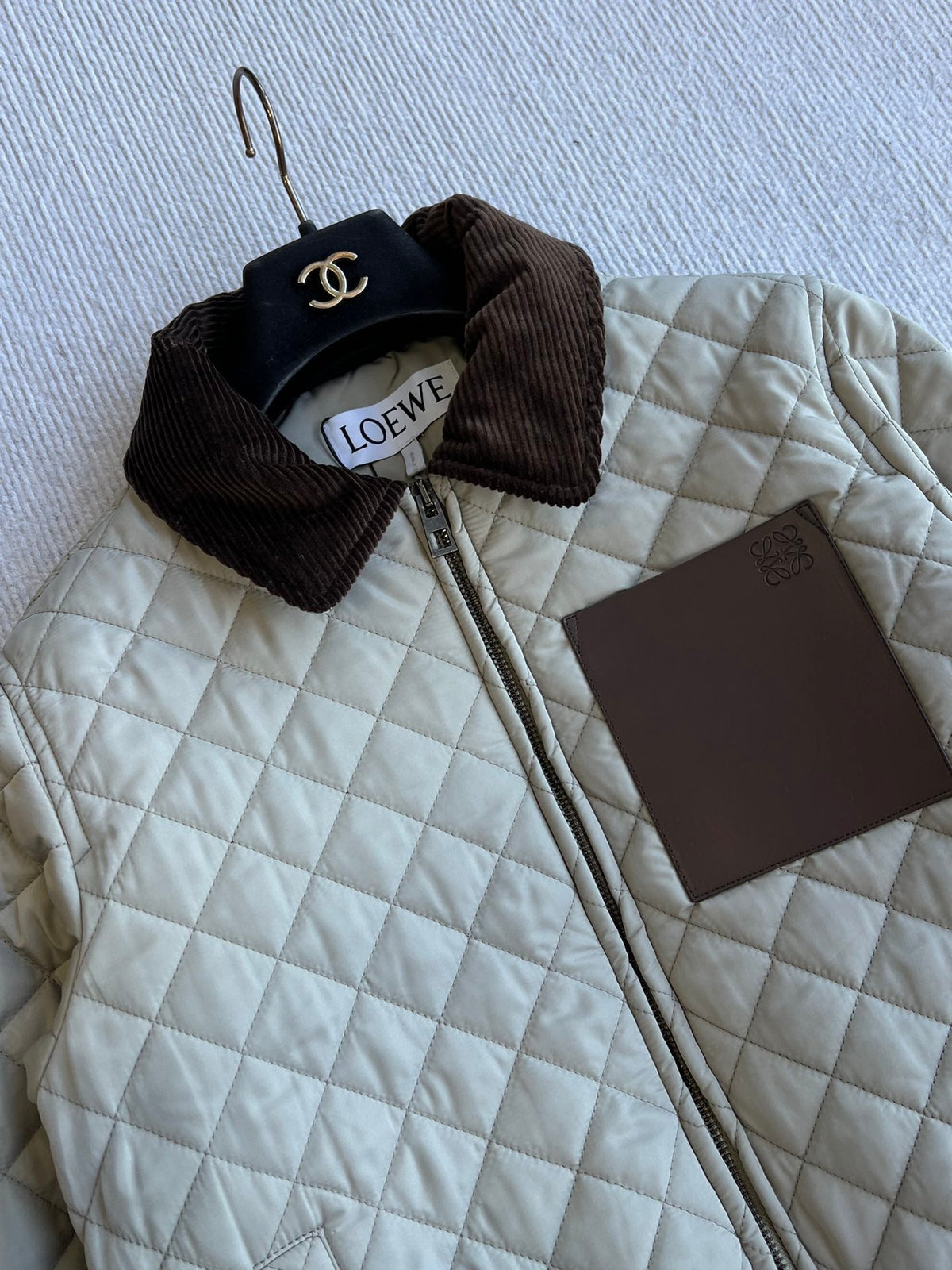 Loewe 2025 Jacket Cream Brown Cotton Polyester 325274