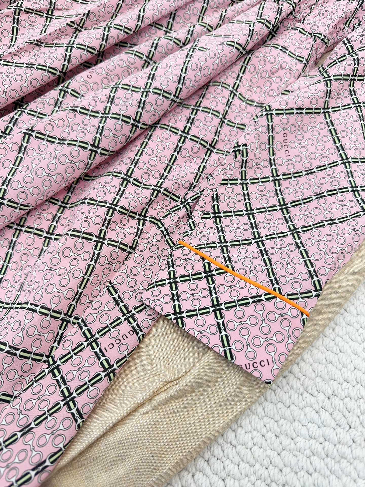Gucci 25 Printed Dress Pink Silk