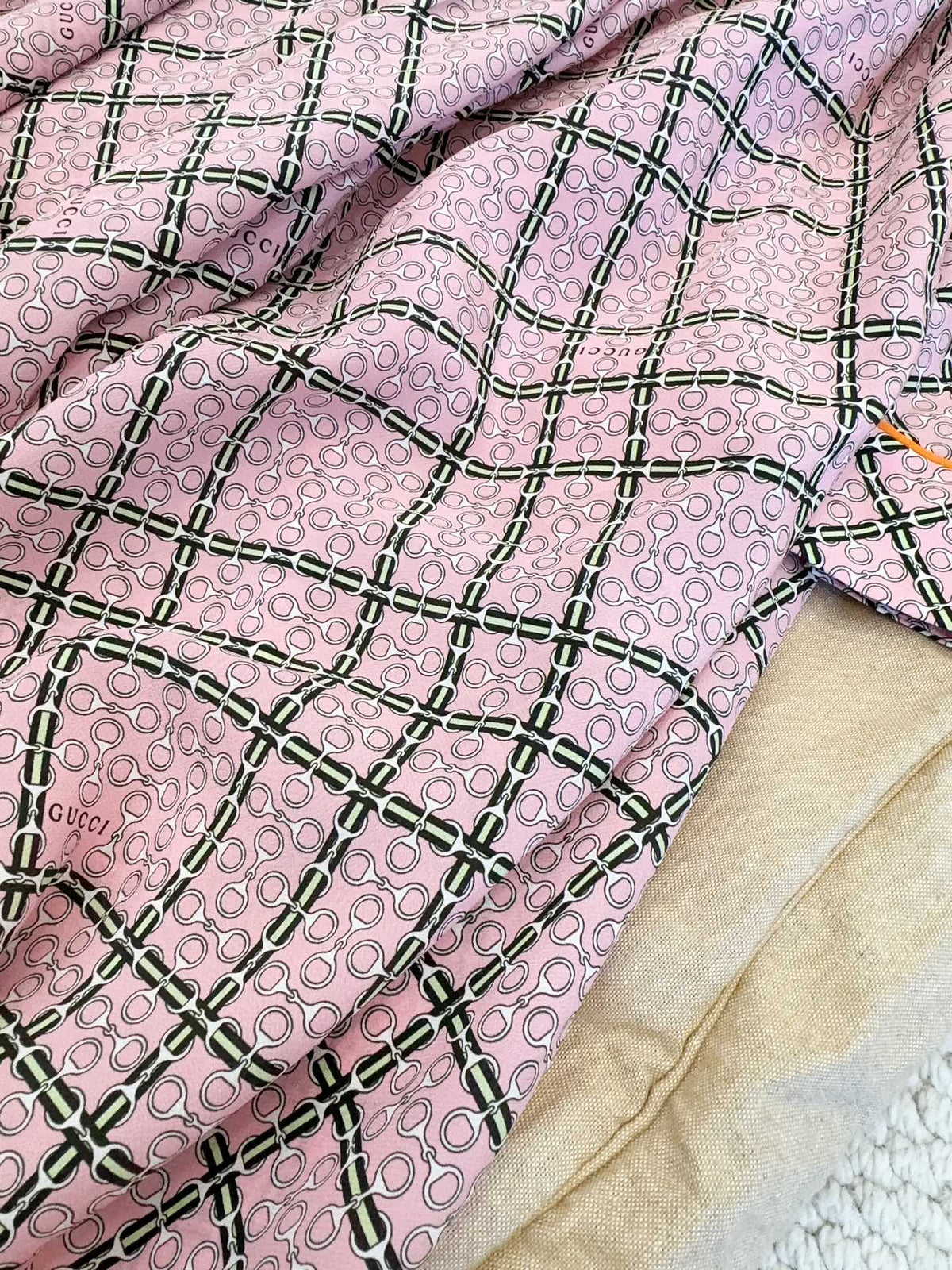 Gucci 25 Printed Dress Pink Silk