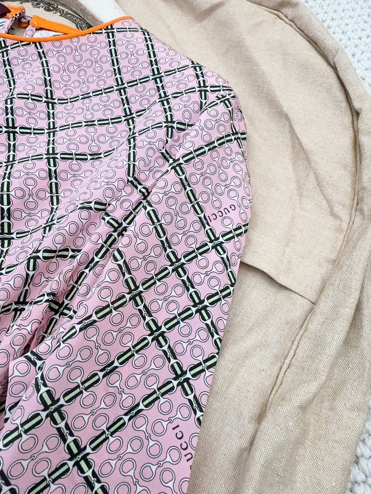 Gucci 25 Printed Dress Pink Silk