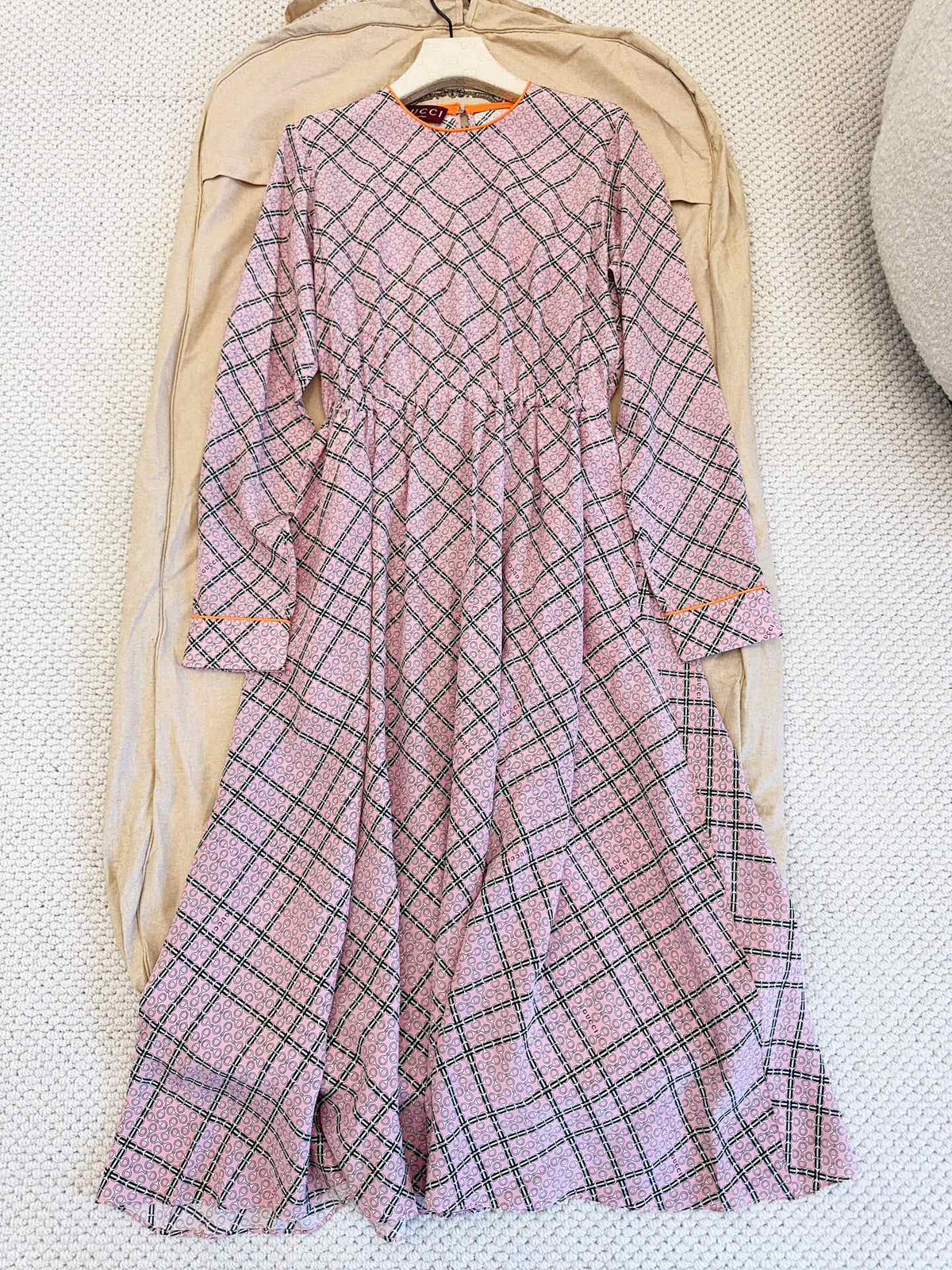 Gucci 25 Printed Dress Pink Silk