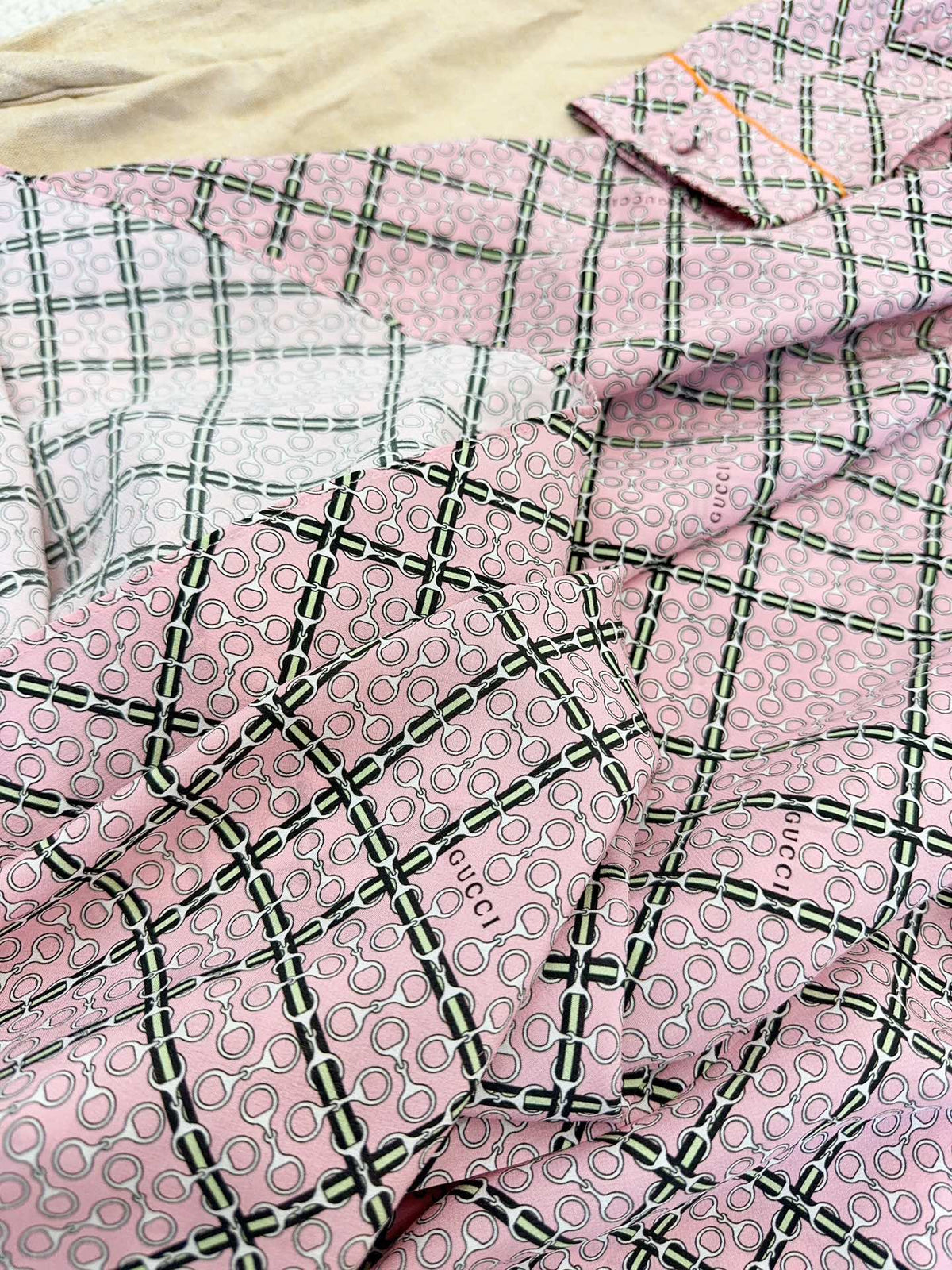 Gucci 25 Printed Dress Pink Silk