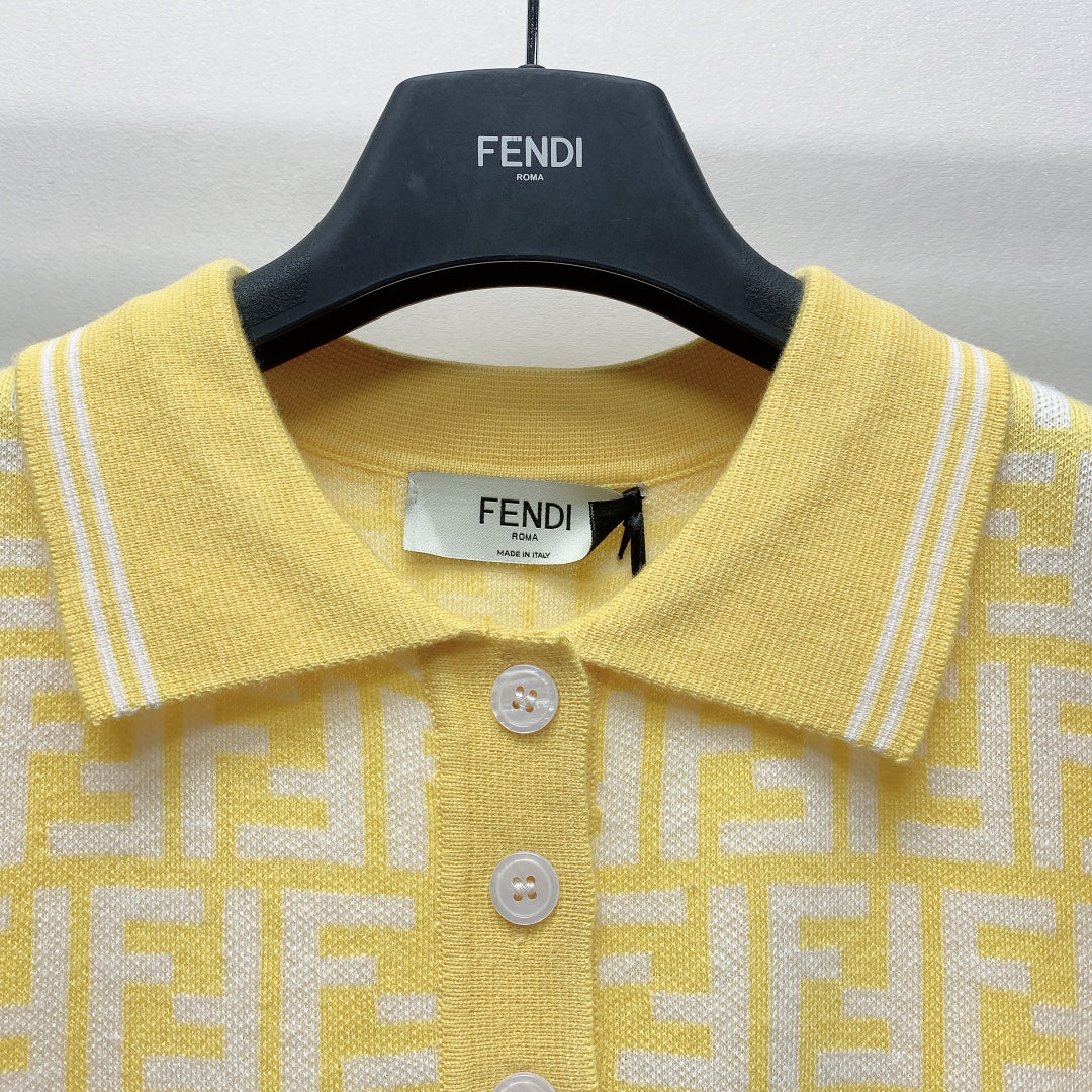 Fendi 25C Polo Shirt Yellow 228190